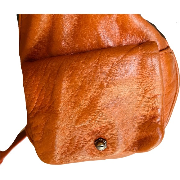 ANTHROPOLOGIE SHULER & SONS Crossbody Mini Duffle Bag in Tangerine - Picture 4 of 10